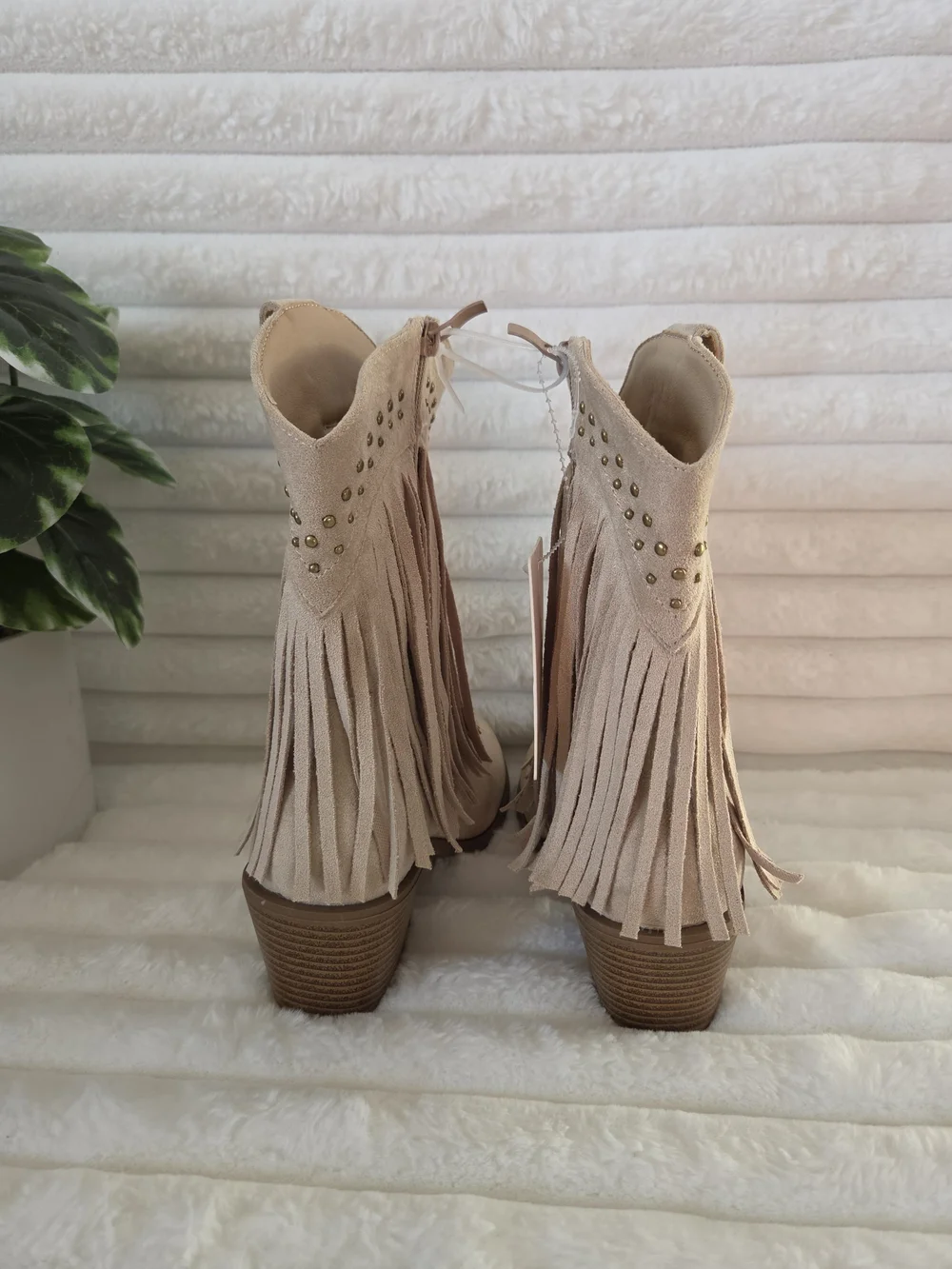 Olivia & Kate beige suede